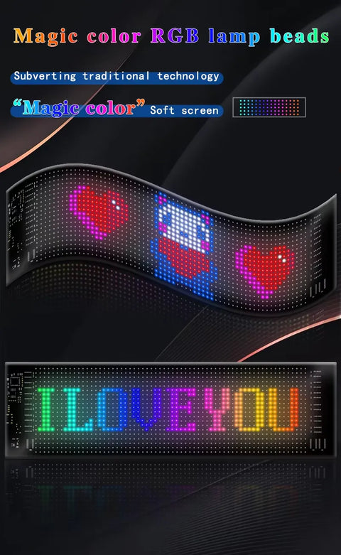 Led Display Screen For Car Taxi Soft Screen 92*374mm