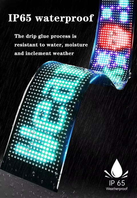 Led Display Screen For Car Taxi Soft Screen 92*374mm