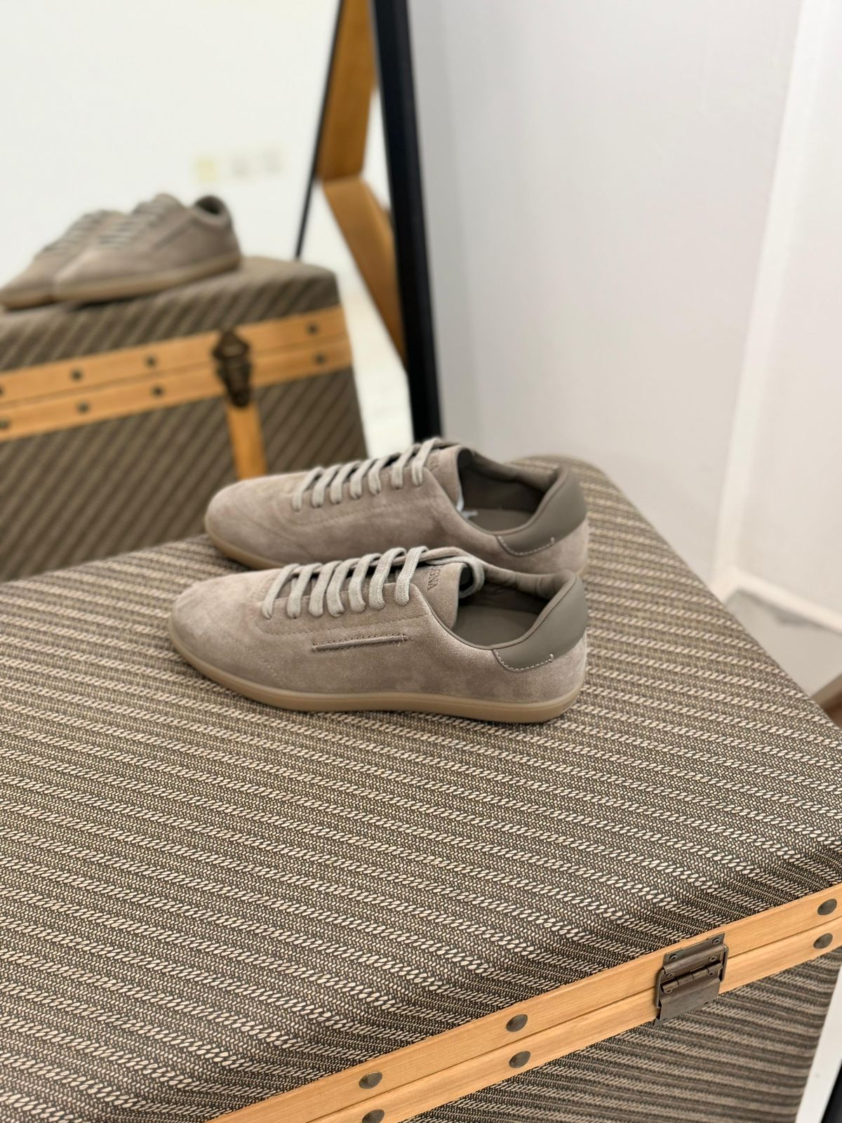 ZEGNA Valencia Suede Sneakers (Grey / Taupe / Gum Sole)