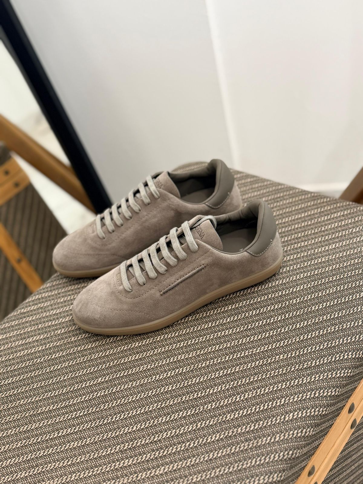 ZEGNA Valencia Suede Sneakers (Grey / Taupe / Gum Sole)