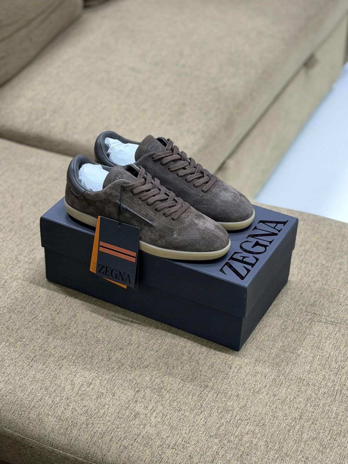ZEGNA Valencia Suede Sneakers (Dark Brown / Espresso / Gum Sole)