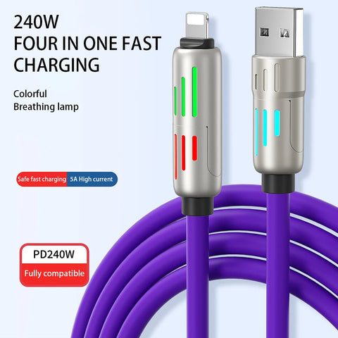 4in1 USB Cable USBA/C- C/Lightning 1meter