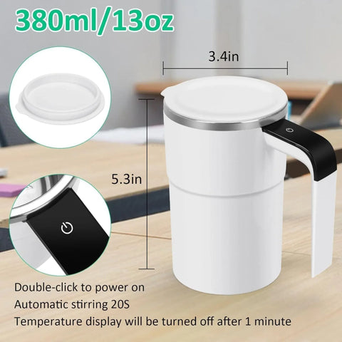380mL Self Stirring Mug with Lid